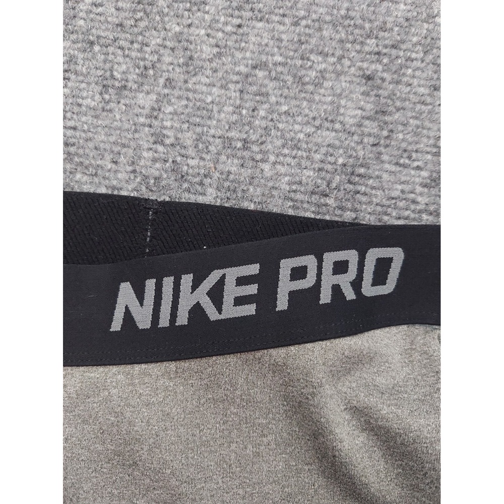 Nike Pro Cropped Leggings Womens Large Gray Running Gym Workout Swoosh - Picture 11 of 12